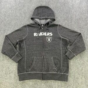 NFL Team Apparel Raiders Full Zip Hoodie Sweatshirt Dark Gray Womens No Size Tag